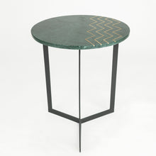 Load image into Gallery viewer, Zupo Marble Side Table with Brass Inlay