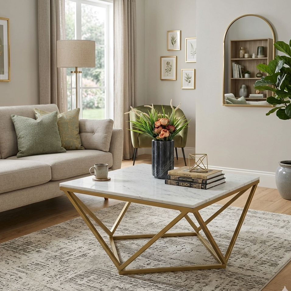 Stella White Marble Coffee Table