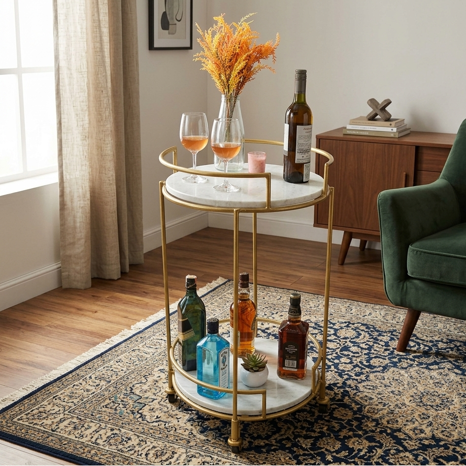 Oro Marble Bar Cart
