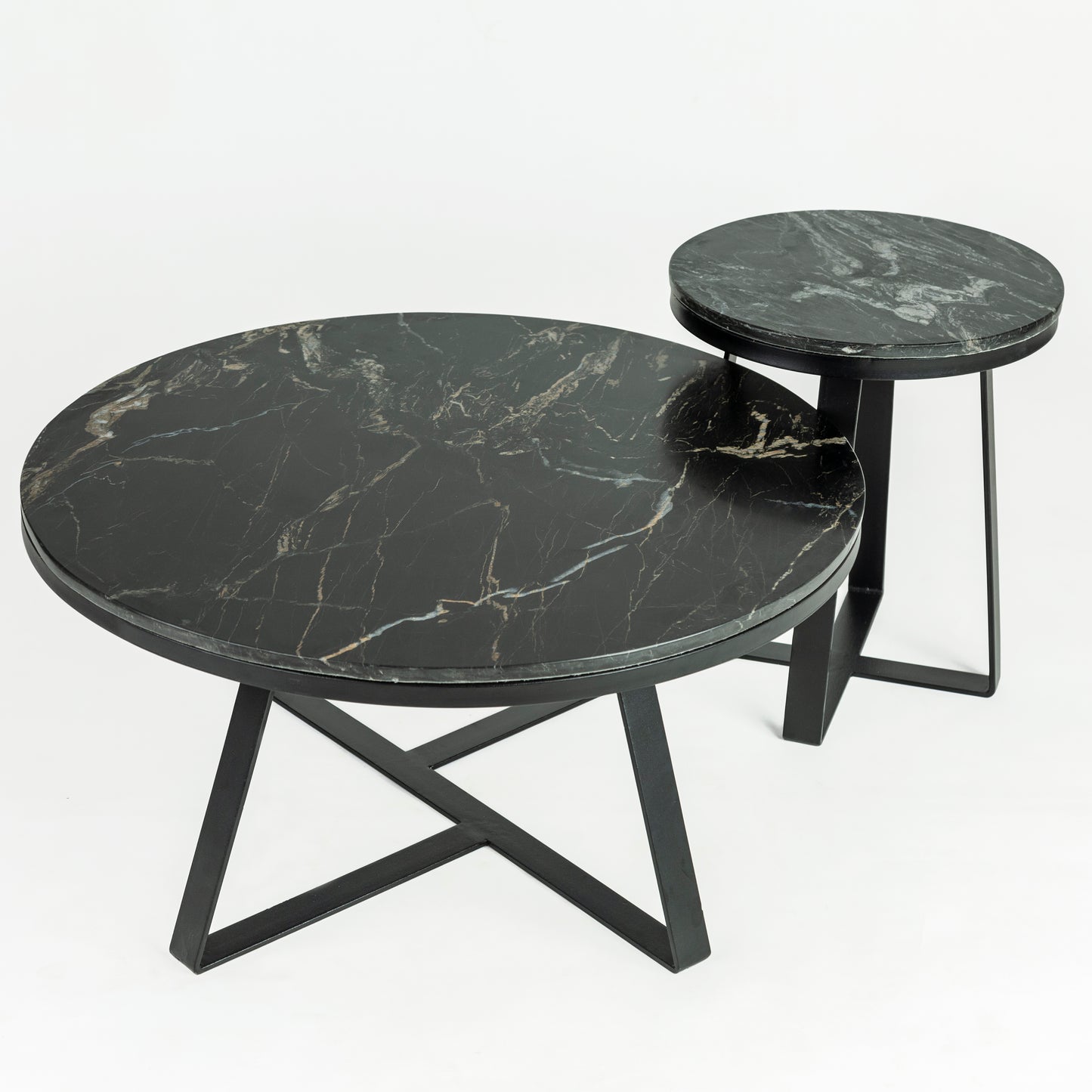 Iseo Black Mable Nesting Table