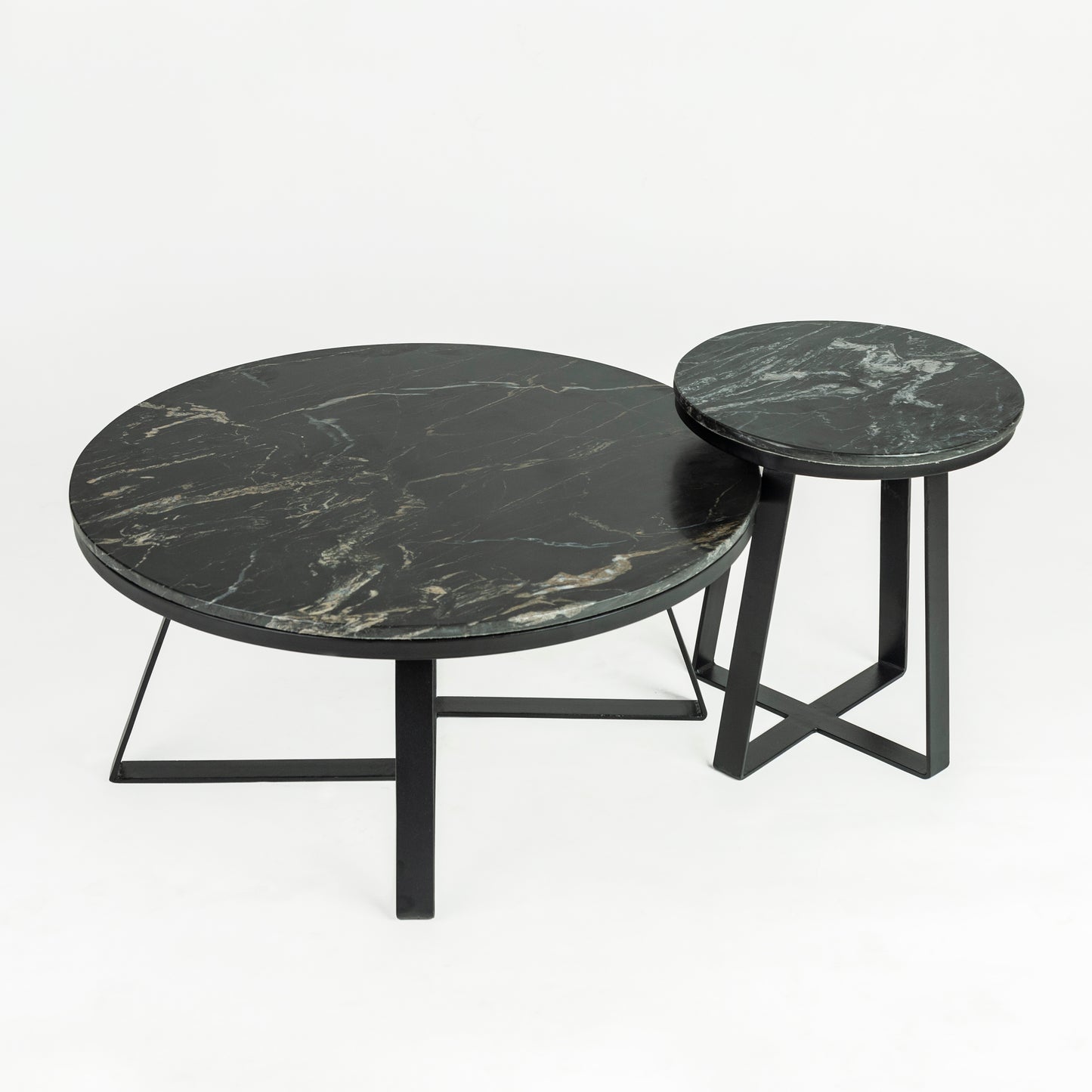 Iseo Black Mable Nesting Table