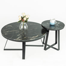 Load image into Gallery viewer, Iseo Black Mable Nesting Table
