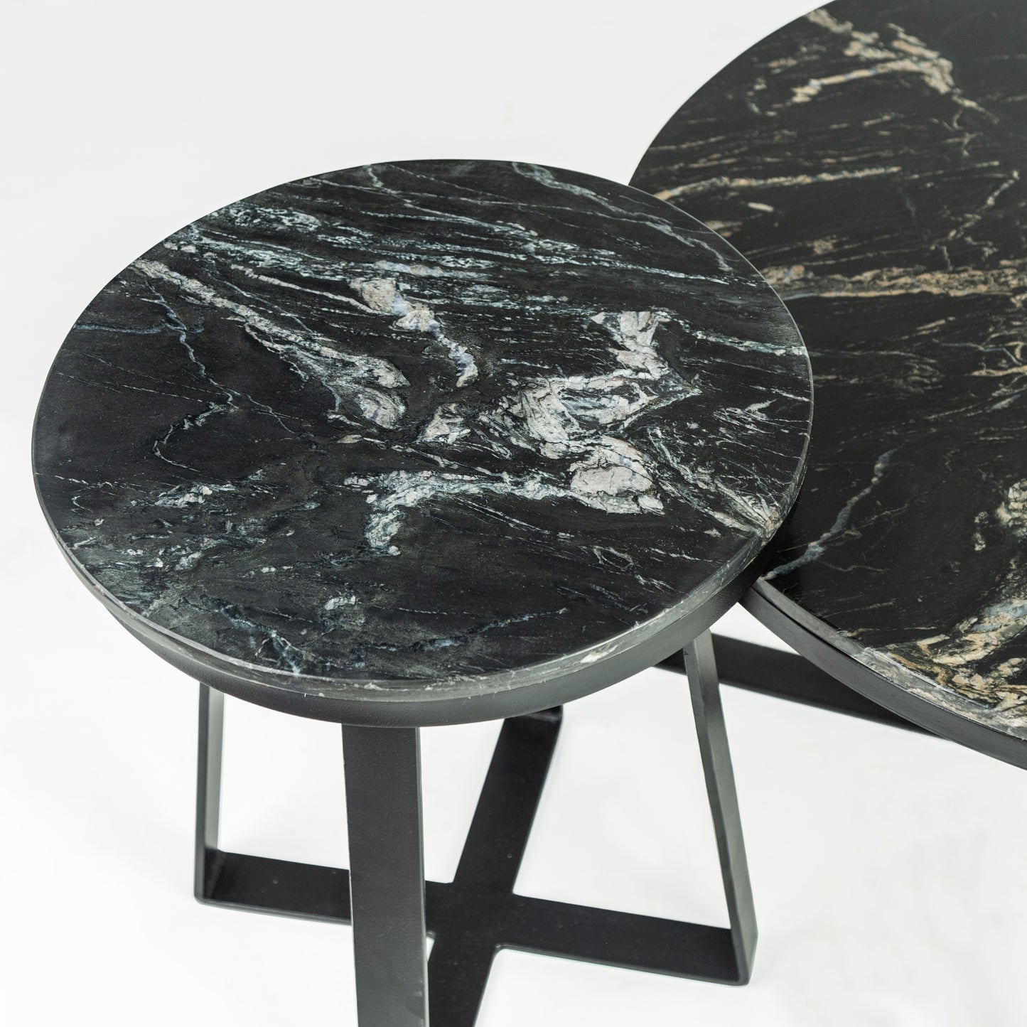 Iseo Black Mable Nesting Table