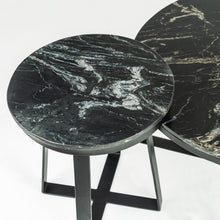 Load image into Gallery viewer, Iseo Black Mable Nesting Table
