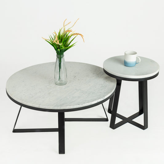 Iseo White Mable Nesting Table