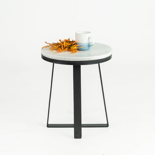 Iseo White Marble End Table