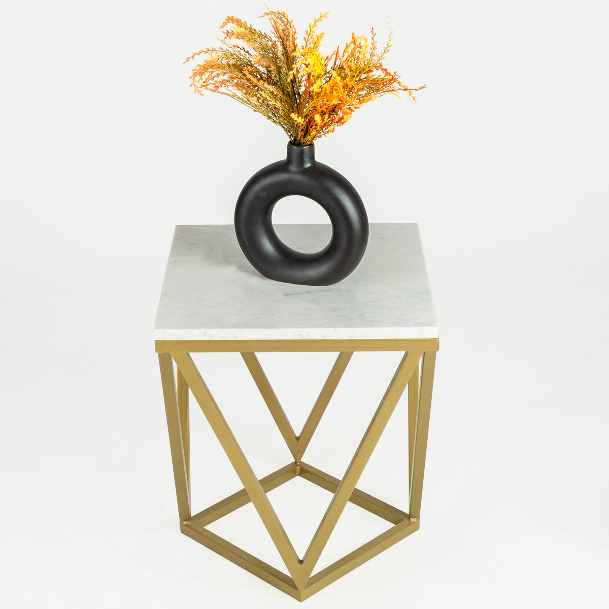 Stella White Marble End Table