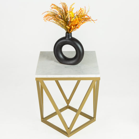Stella White Marble End Table