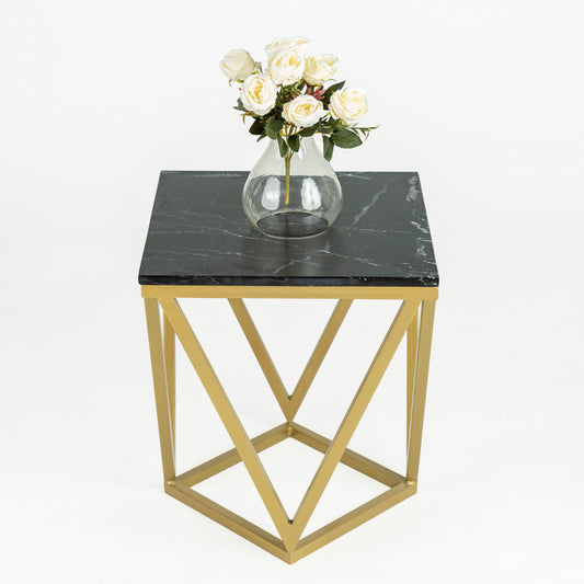 Stella Black Marble End Table
