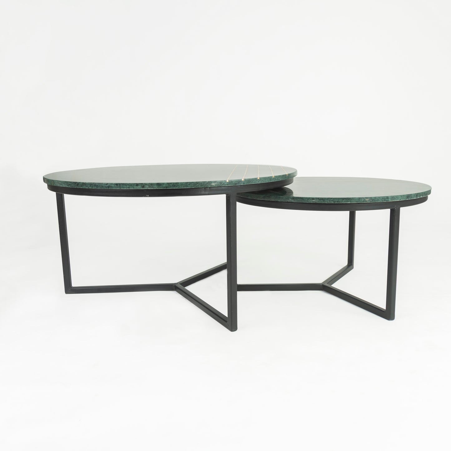 Como Marble Coffee Table With Brass Inlay
