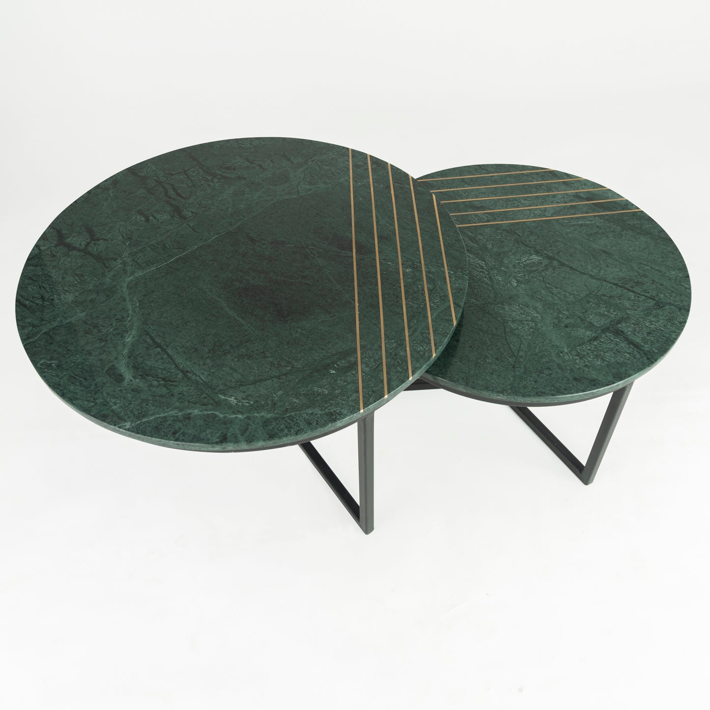 Como Marble Coffee Table With Brass Inlay