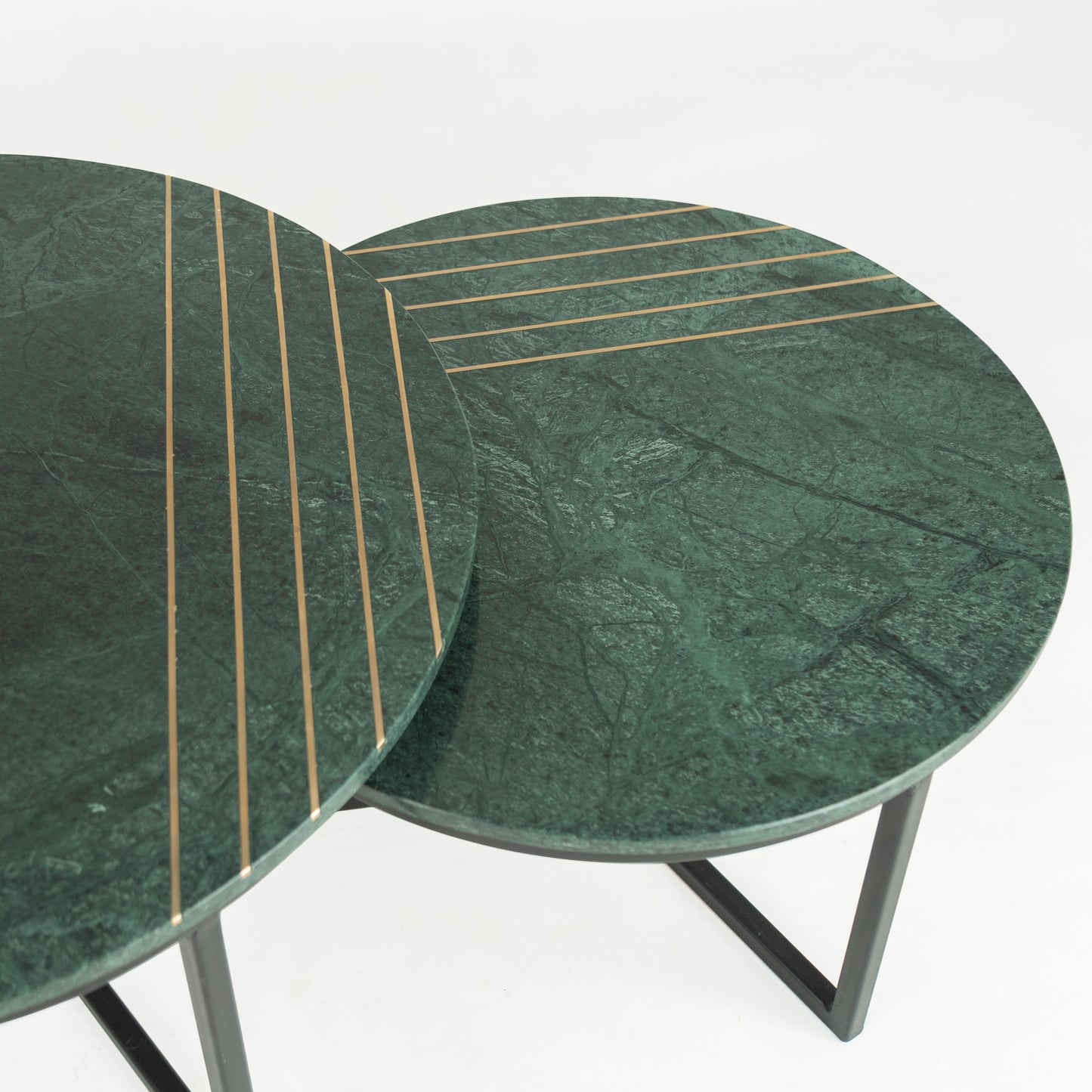 Como Marble Coffee Table With Brass Inlay