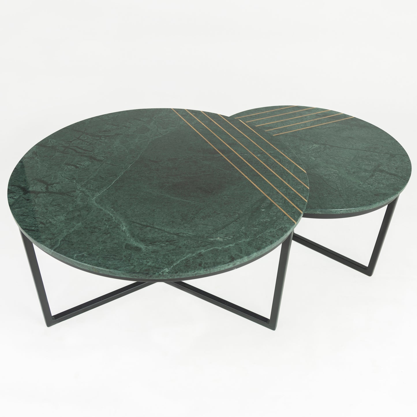 Como Marble Coffee Table With Brass Inlay