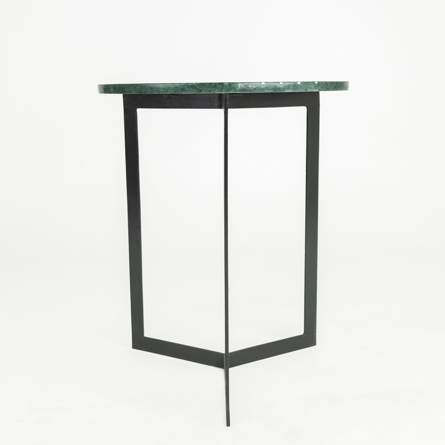Zupo Marble Side Table with Brass Inlay
