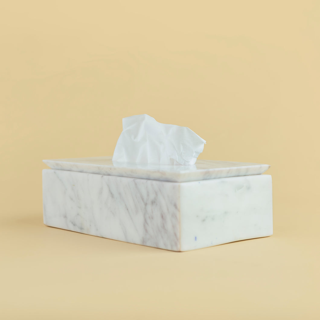 Bianco Marble Tissue Box
