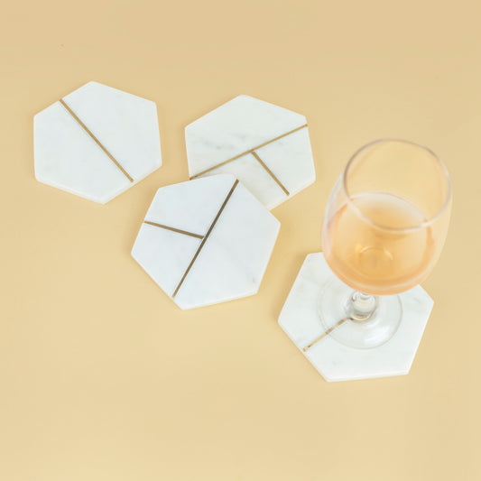 Hexa Marble Coasters